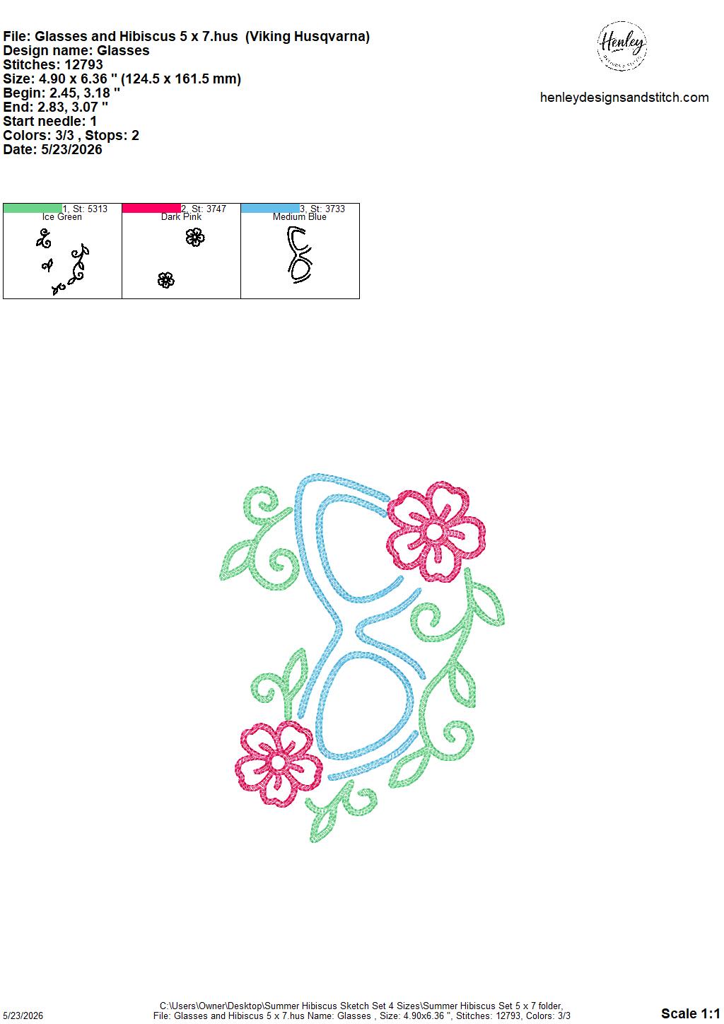 Sketch Summer Hibiscus SET - Includes 9 Designs  - 4 x 4, 5 x 7, 6 x 10 and 8 x 12 - DIGITAL Embroidery Design