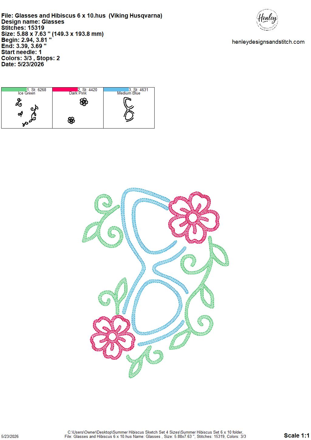 Sketch Summer Hibiscus SET - Includes 9 Designs  - 4 x 4, 5 x 7, 6 x 10 and 8 x 12 - DIGITAL Embroidery Design