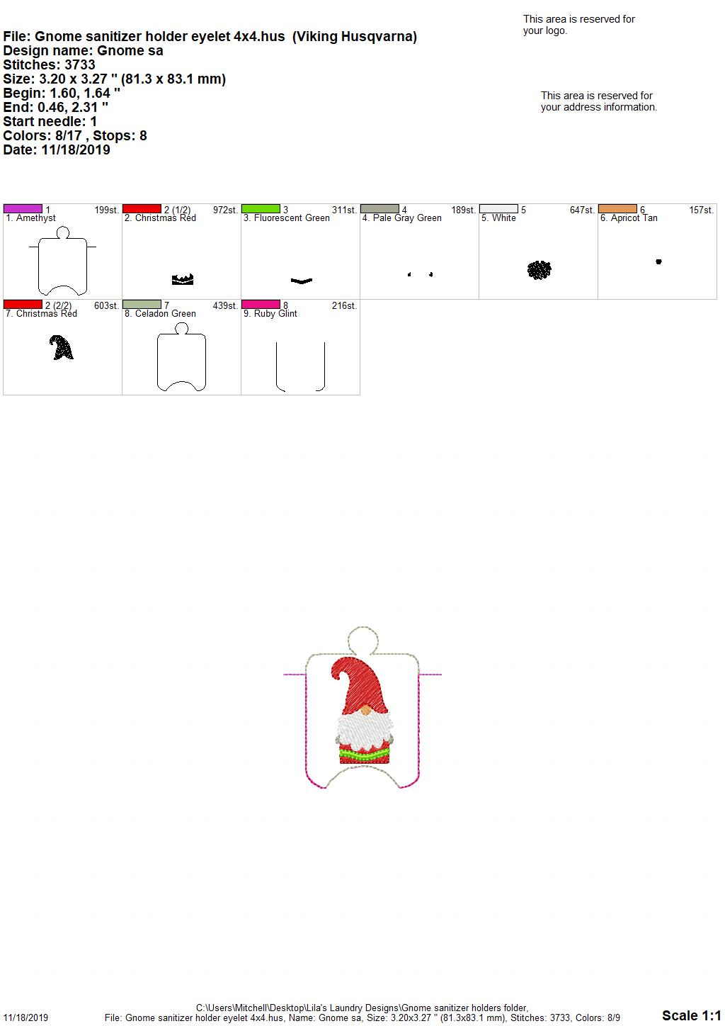 Gnome Sanitizer Holders - DIGITAL Embroidery DESIGN