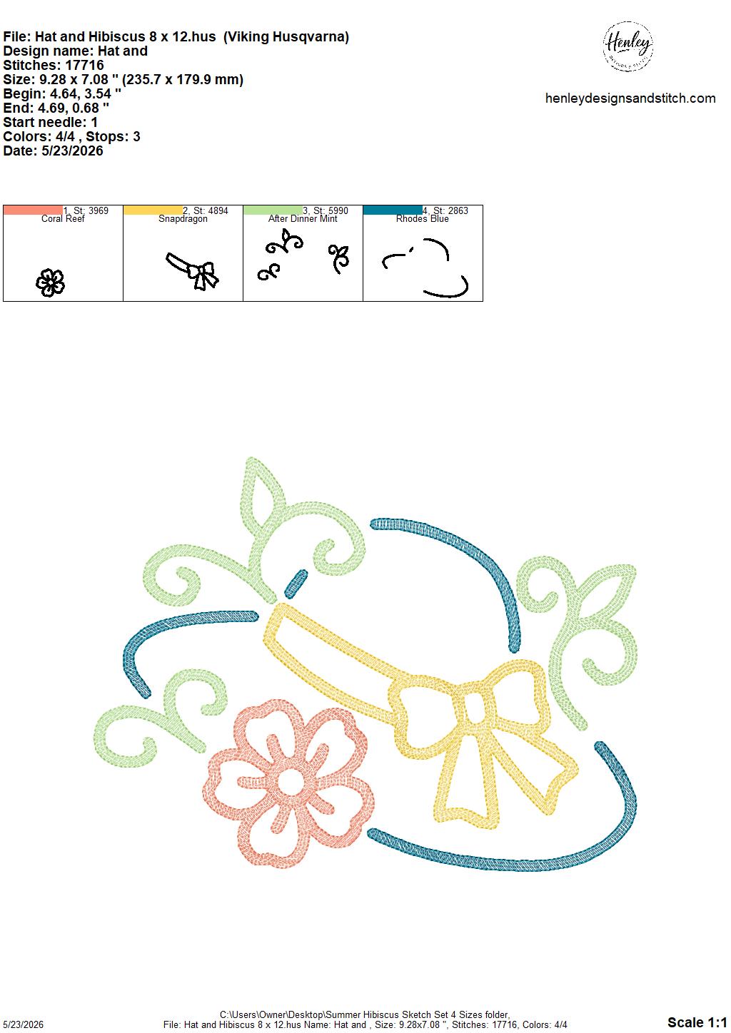 Sketch Summer Hibiscus SET - Includes 9 Designs  - 4 x 4, 5 x 7, 6 x 10 and 8 x 12 - DIGITAL Embroidery Design