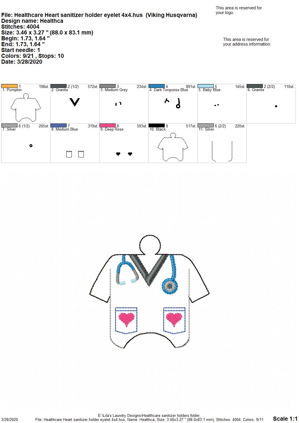 Healthcare Sanitizer Holders - DIGITAL Embroidery DESIGN