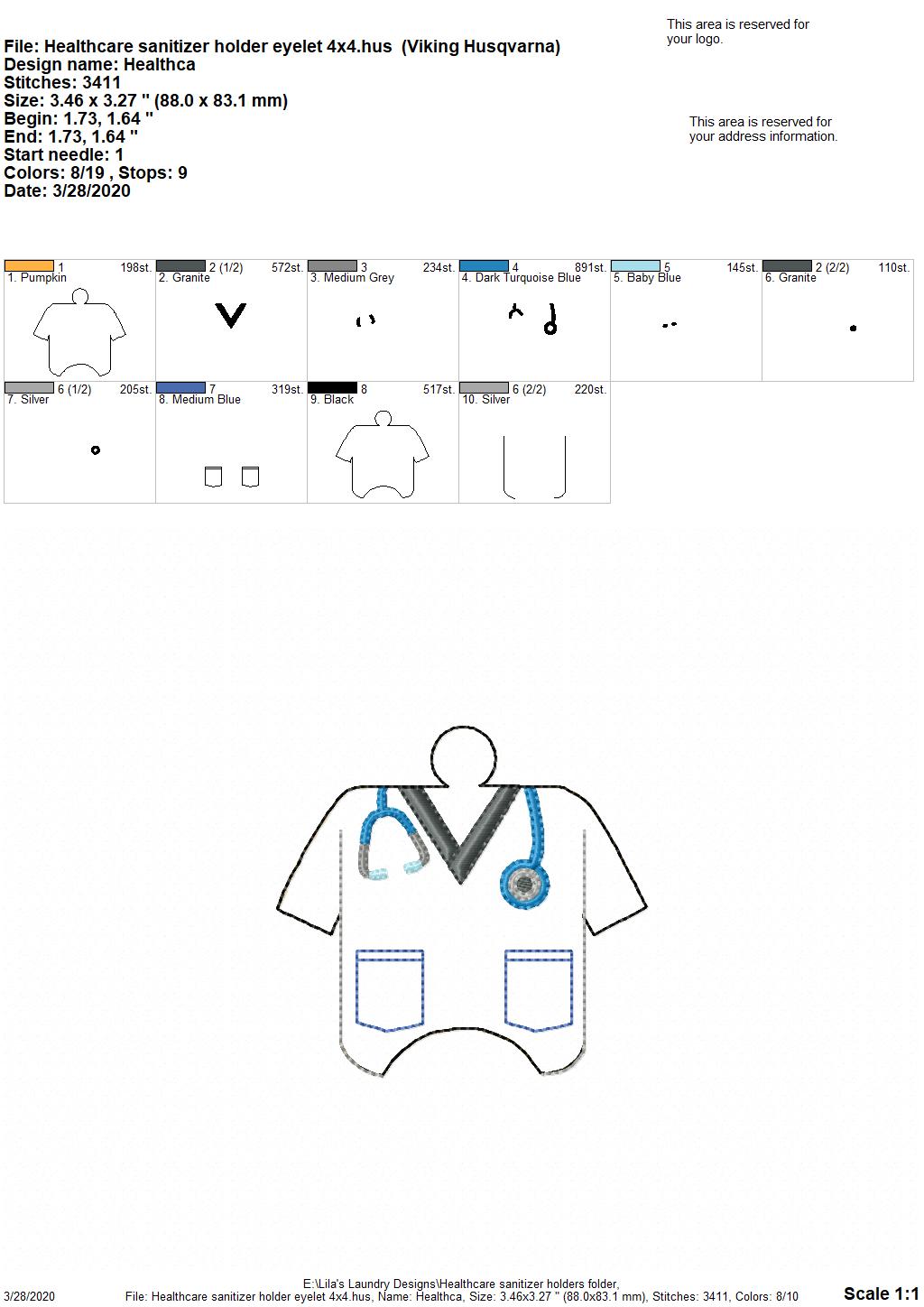 Healthcare Sanitizer Holders - DIGITAL Embroidery DESIGN