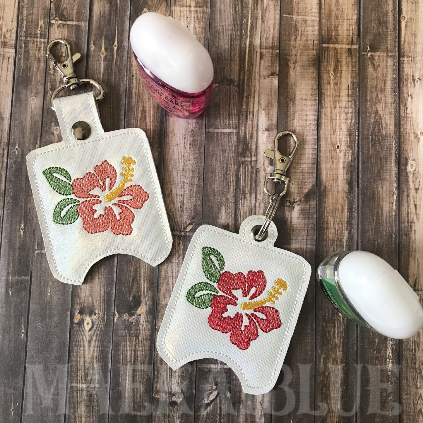 Hibiscus Sketch Sanitizer Holders - DIGITAL Embroidery DESIGN