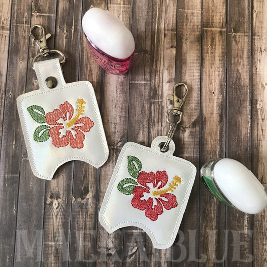 Hibiscus Sketch Sanitizer Holders - DIGITAL Embroidery DESIGN
