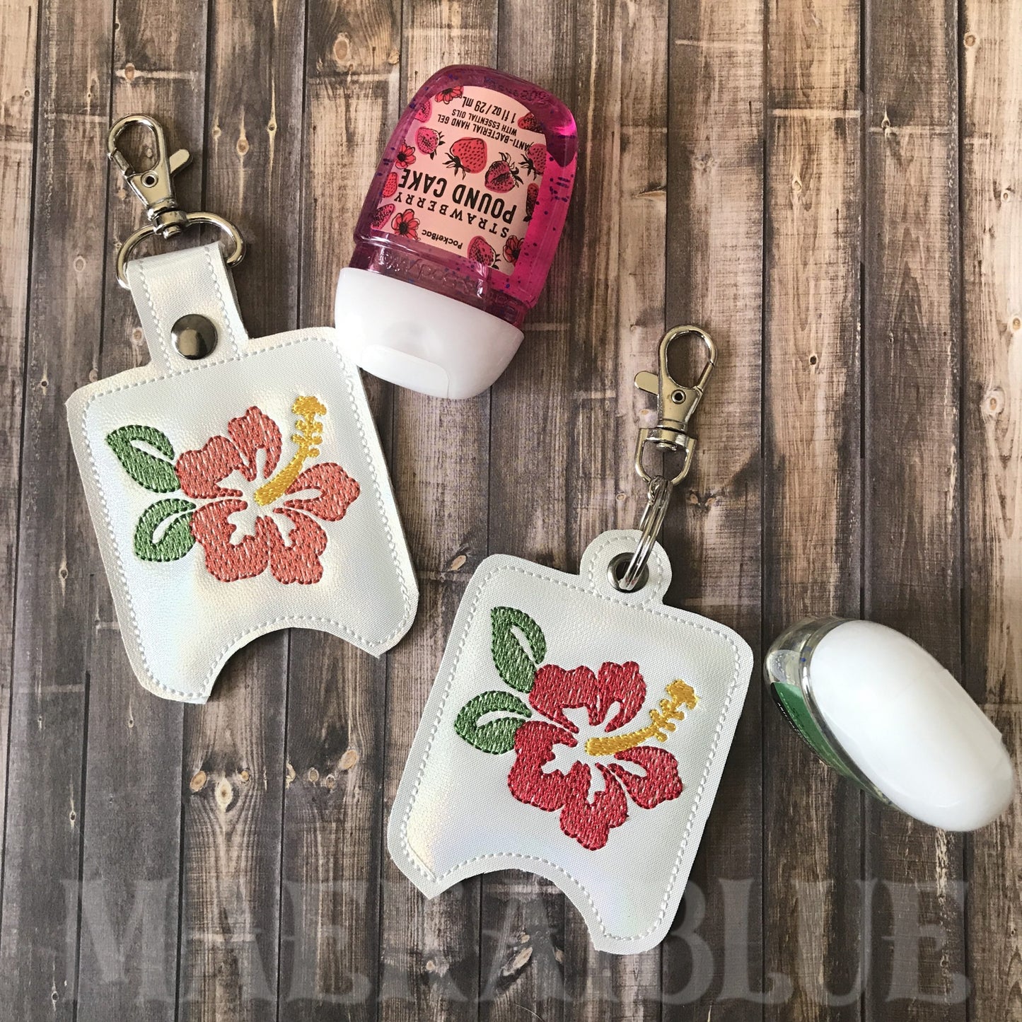 Hibiscus Sketch Sanitizer Holders - DIGITAL Embroidery DESIGN