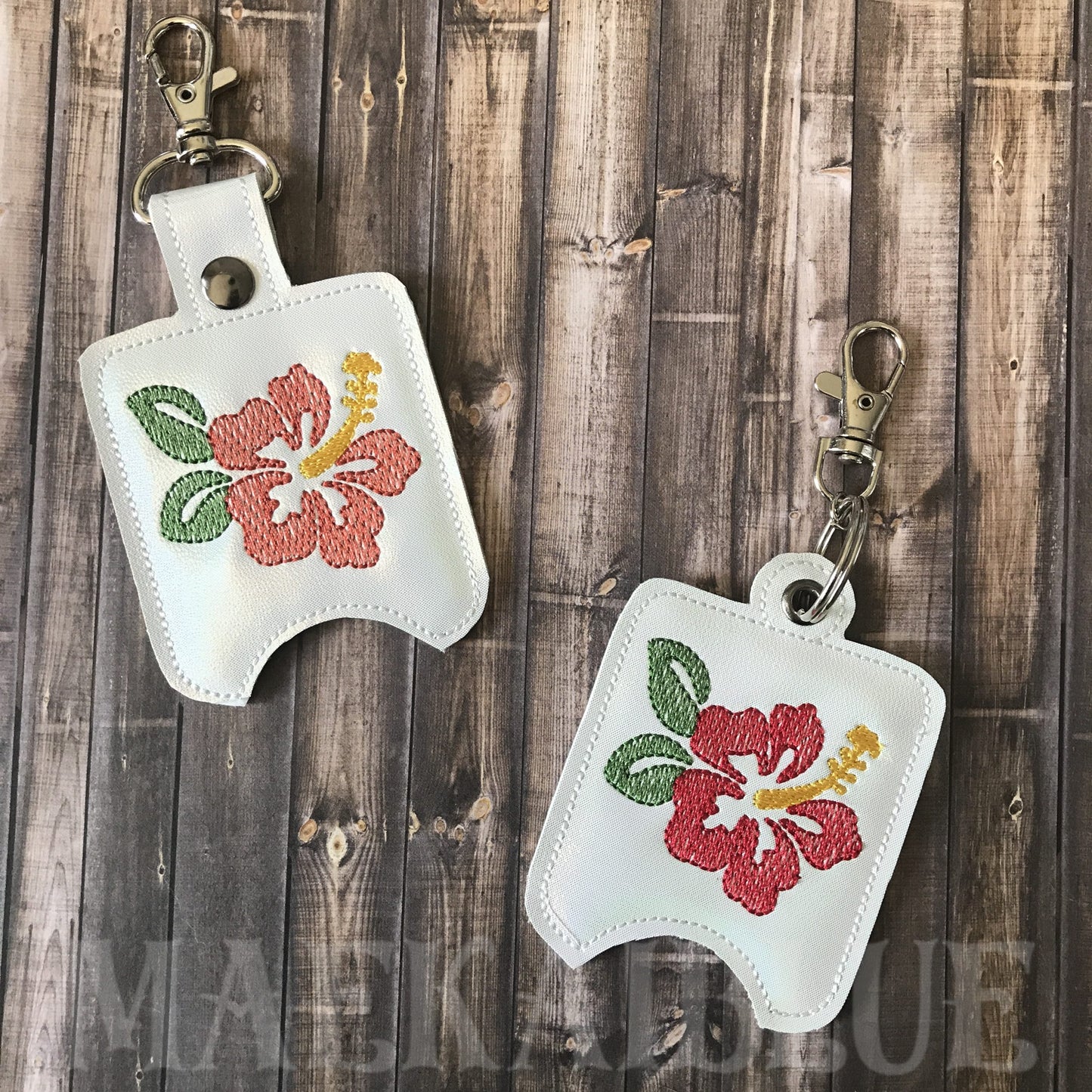 Hibiscus Sketch Sanitizer Holders - DIGITAL Embroidery DESIGN