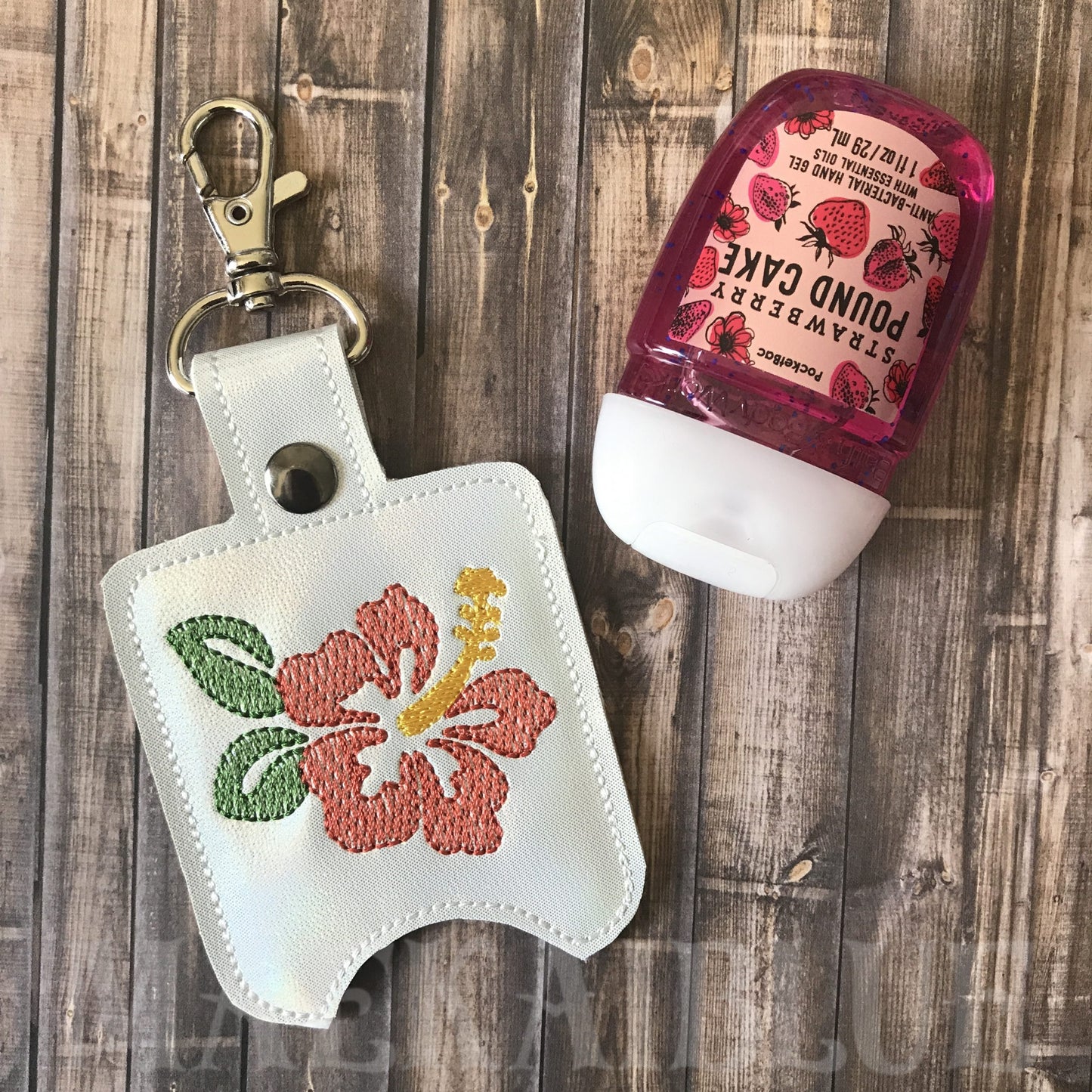 Hibiscus Sketch Sanitizer Holders - DIGITAL Embroidery DESIGN