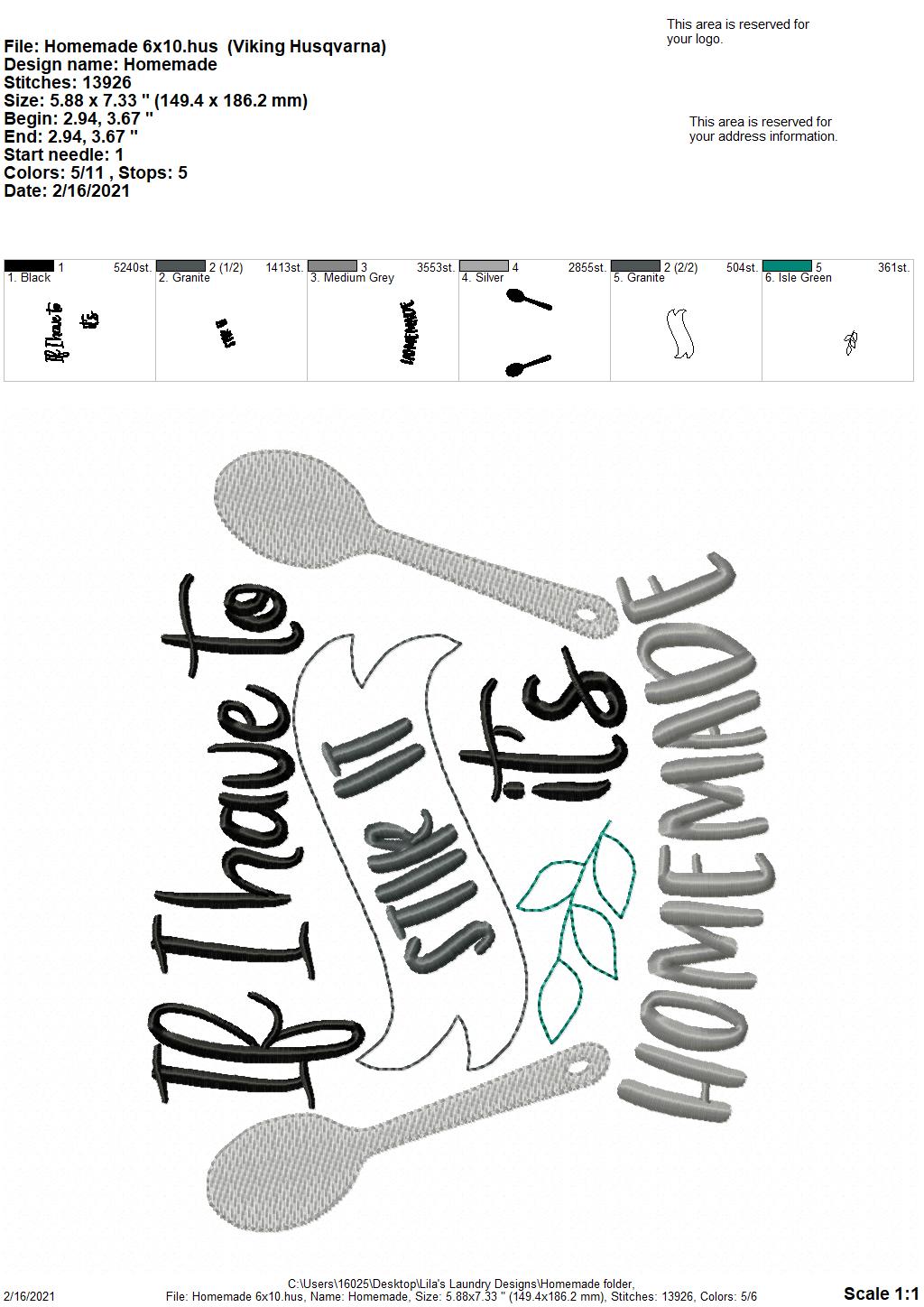 Homemade - 3 sizes- Digital Embroidery Design