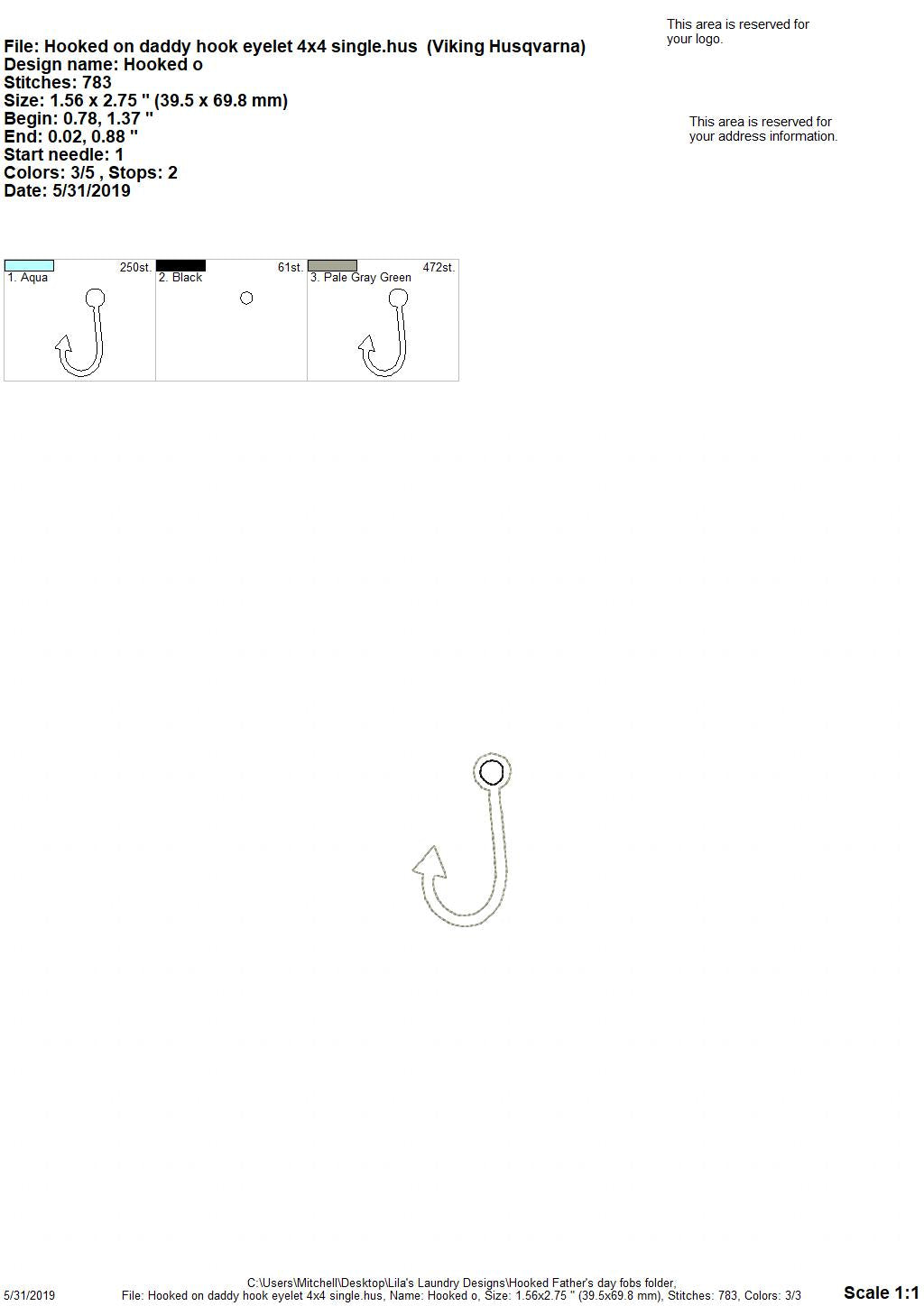 Hooked Father's Day Fobs - DIGITAL Embroidery DESIGN