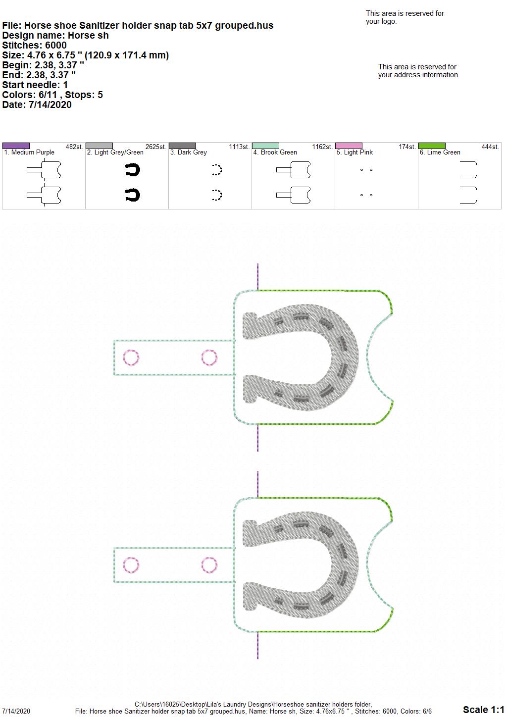 Horseshoe Sanitizer Holders - DIGITAL Embroidery DESIGN