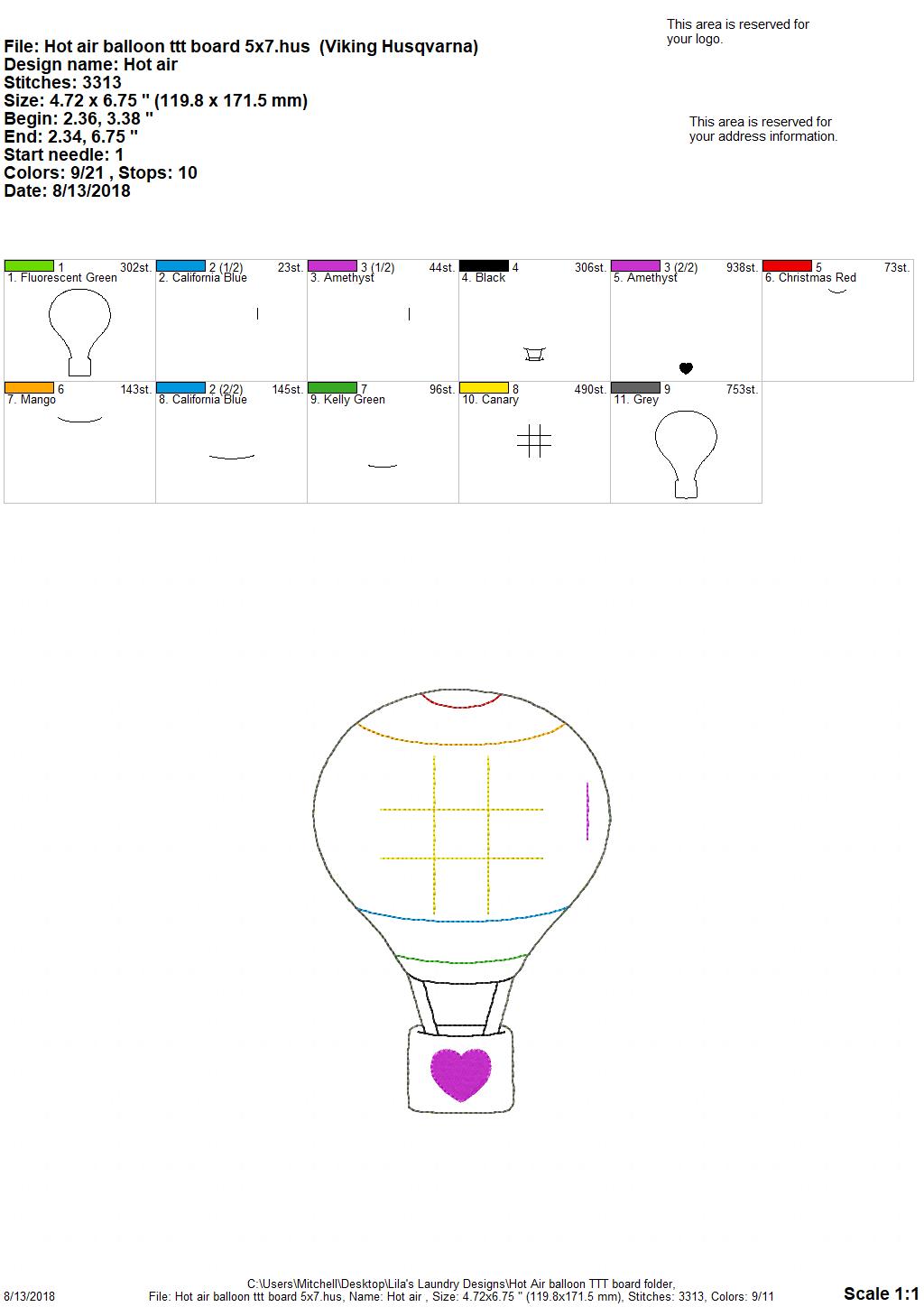 Hot Air Balloon Tic Tac Toe Boards - Digital Embroidery Design