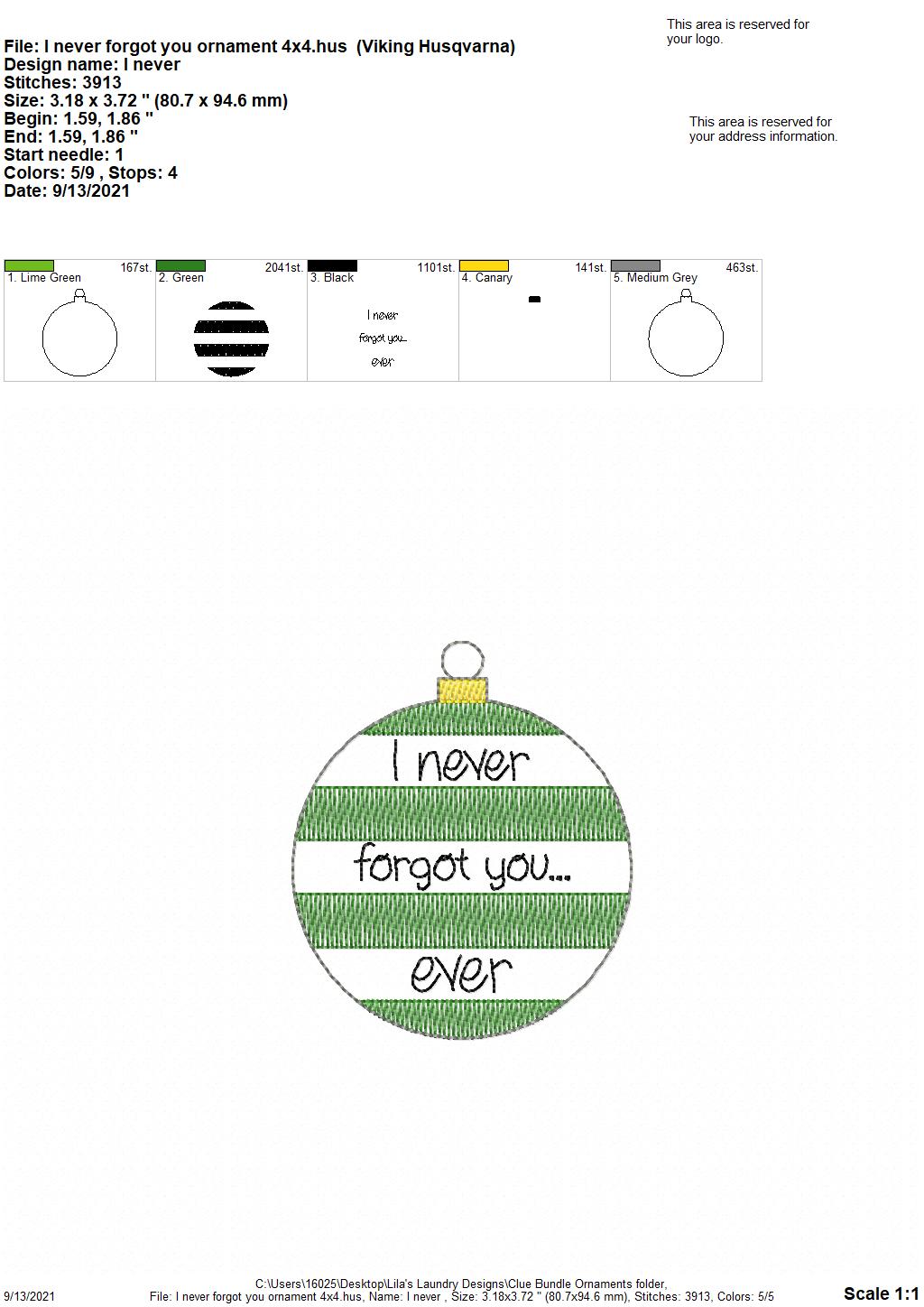 Clue Ornament Bundle - Digital Embroidery Design