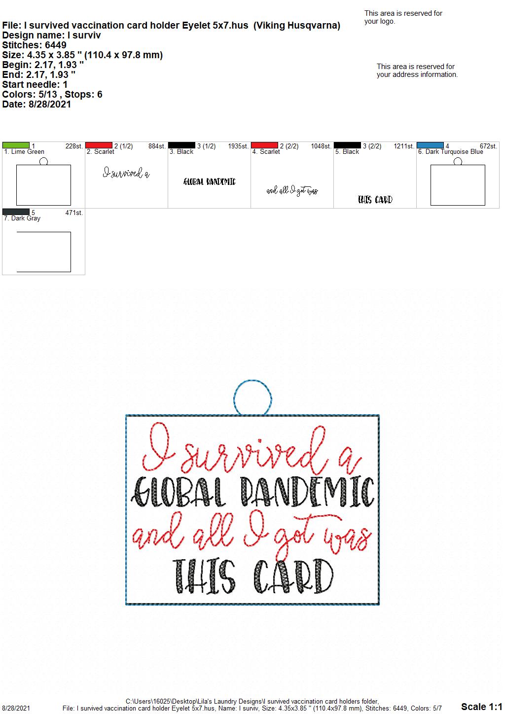 I survived Vaccination Card Holders 5x7