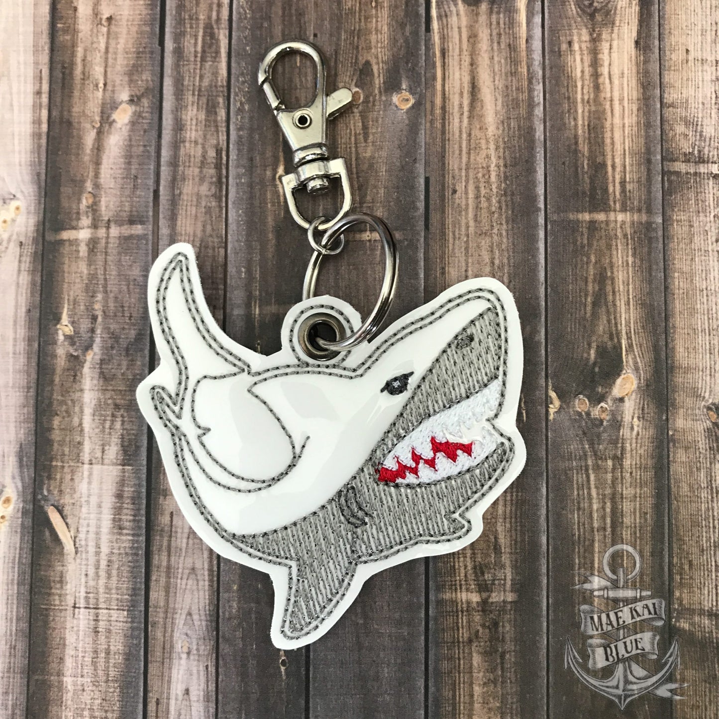 Shark Tab and eyelet Fobs - DIGITAL Embroidery DESIGN