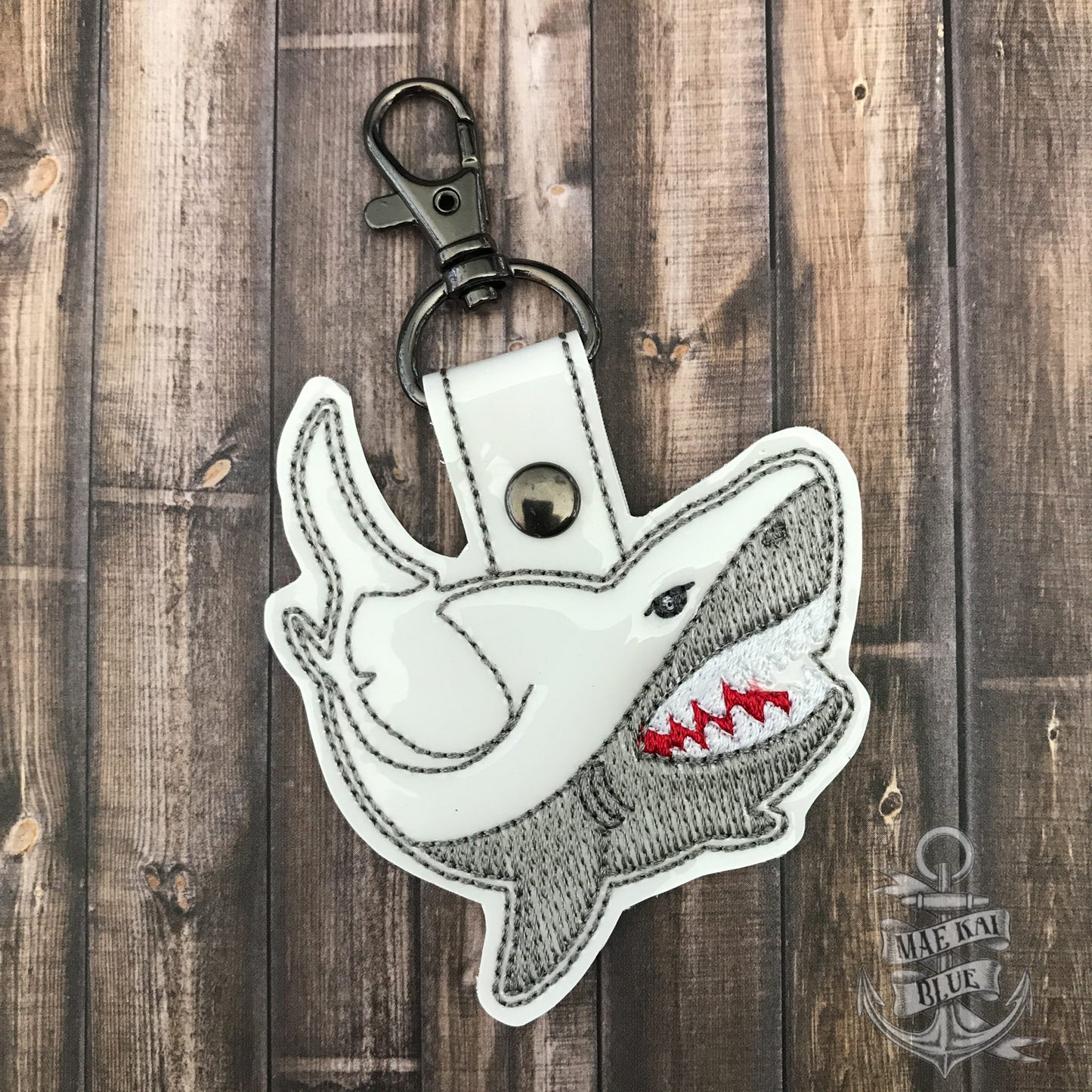 Shark Tab and eyelet Fobs - DIGITAL Embroidery DESIGN