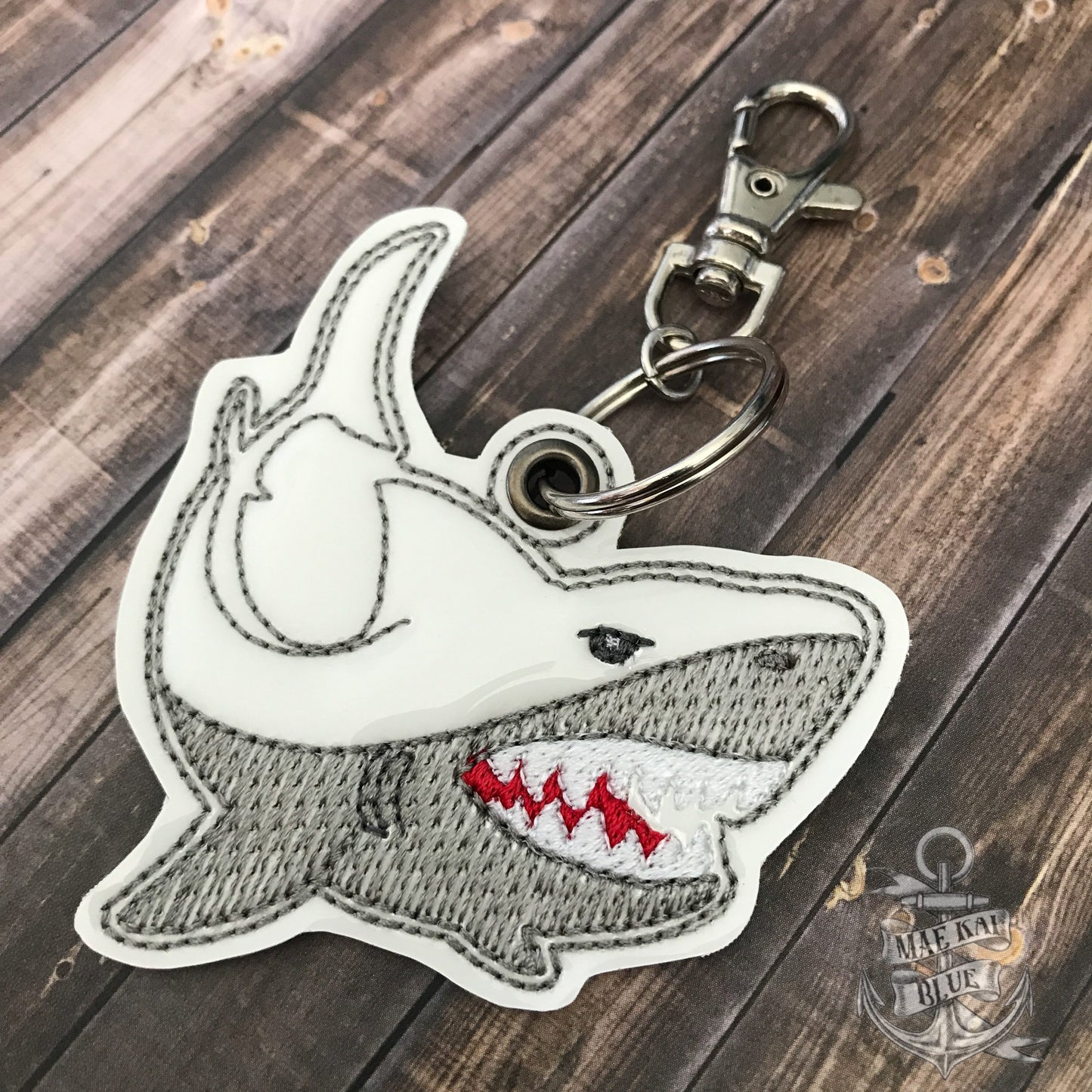 Shark Tab and eyelet Fobs - DIGITAL Embroidery DESIGN