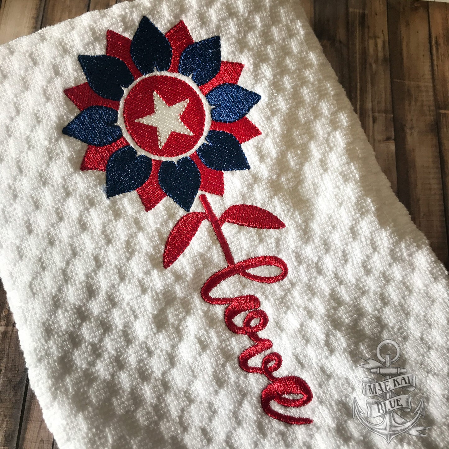 Patriotic Flower - 2 Sizes - Digital Embroidery Design