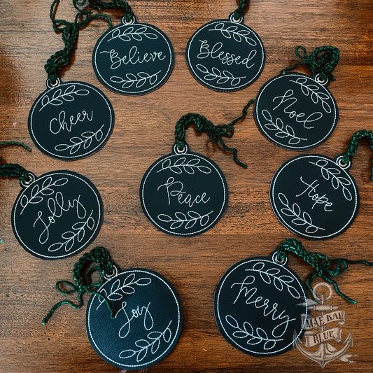 Rustic Christmas Ornament Set - Digital File - Embroidery Design