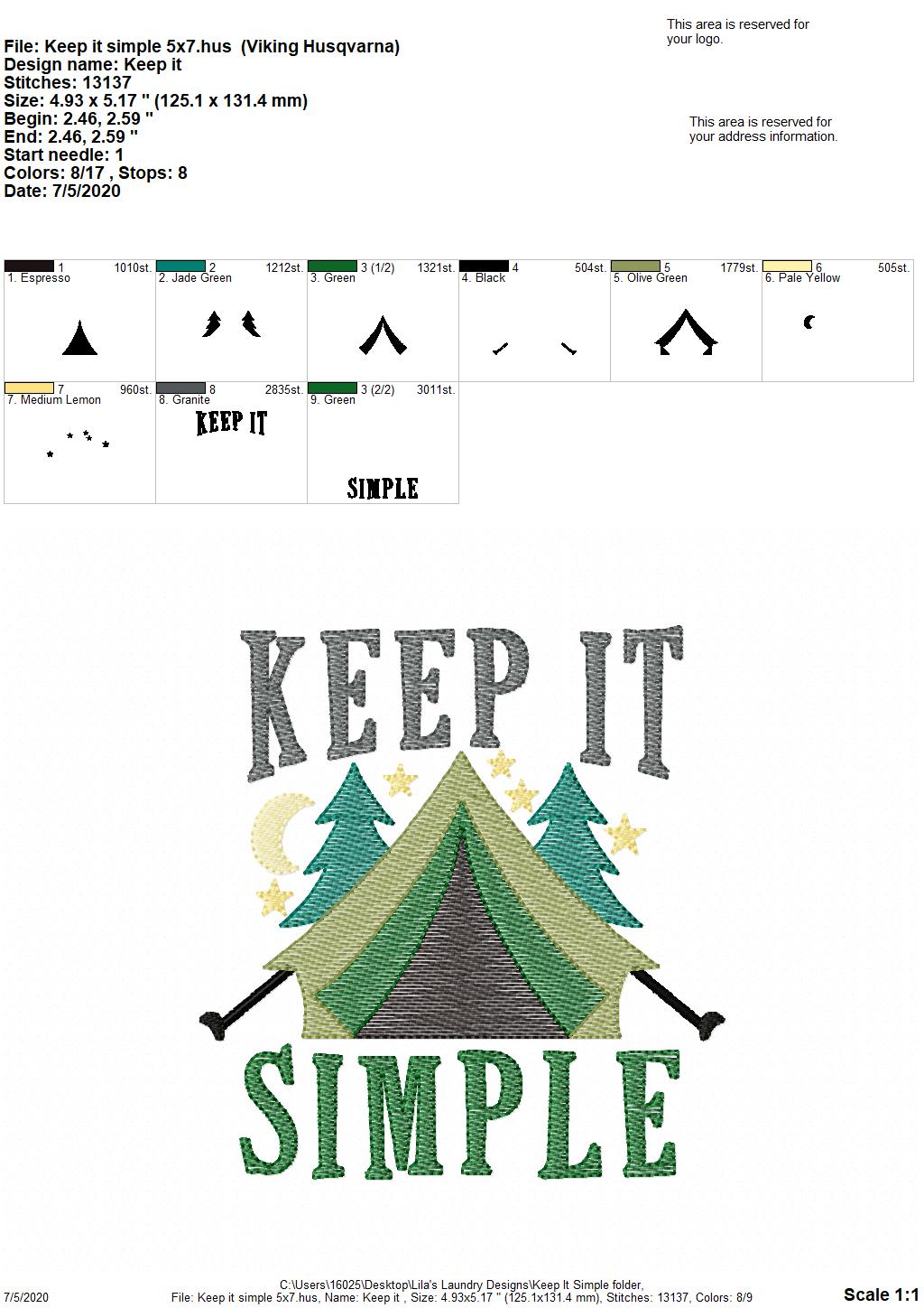 Keep It Simple - 3 Sizes - Digital Embroidery Design