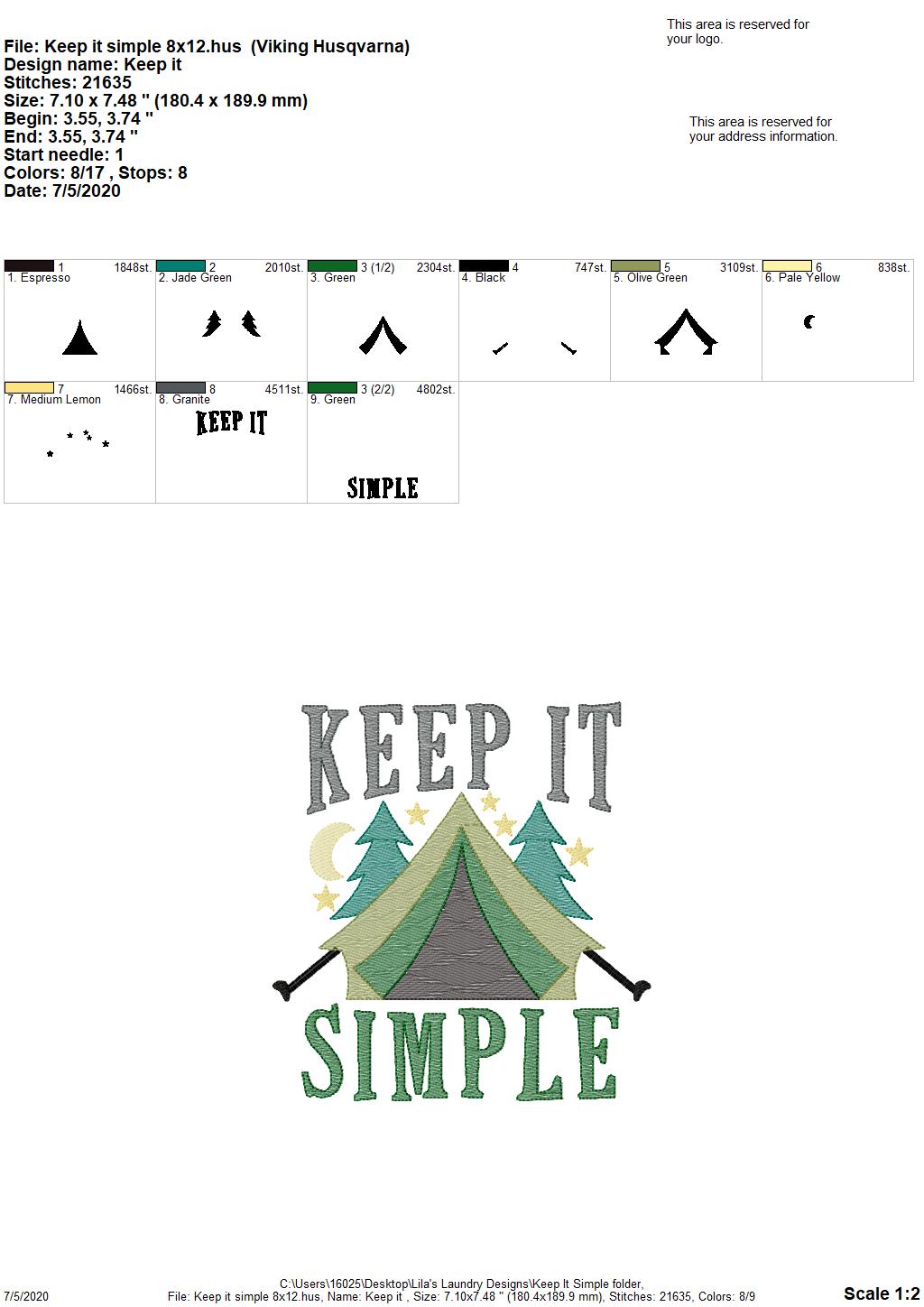 Keep It Simple - 3 Sizes - Digital Embroidery Design