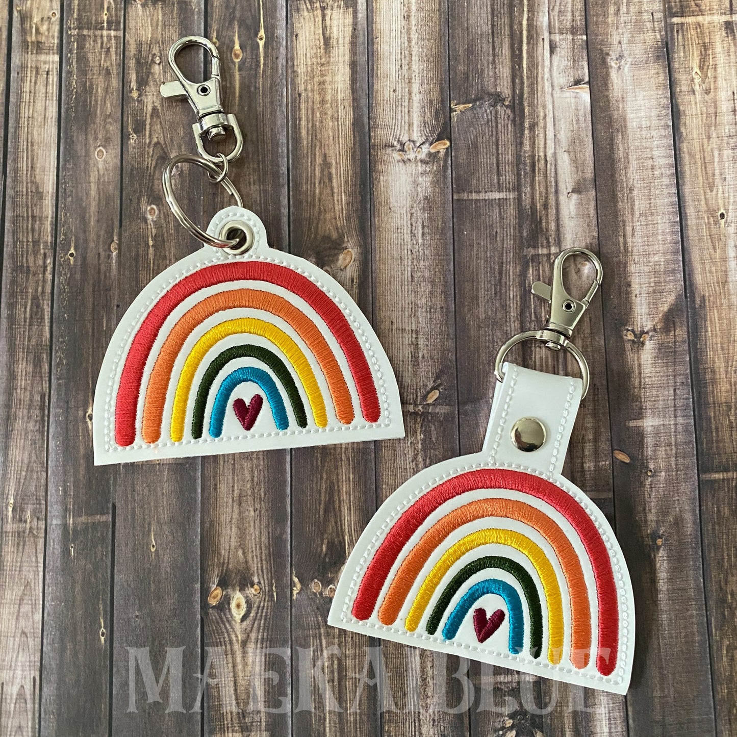 Boho Rainbow Heart Fobs - DIGITAL Embroidery DESIGN