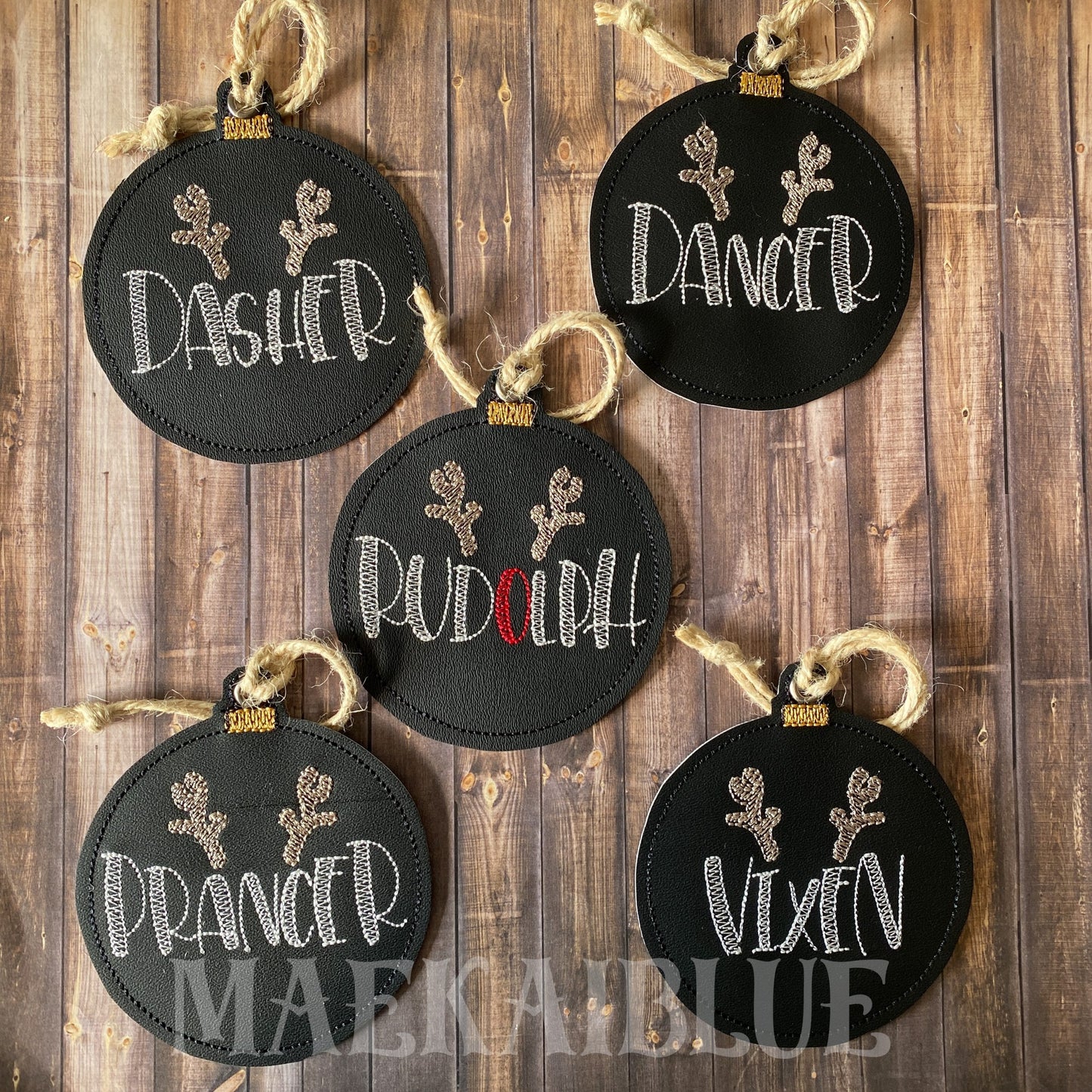 Reindeer Name Ornaments - Digital Embroidery Design