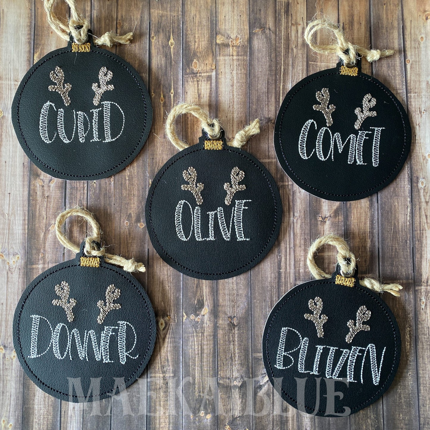 Reindeer Name Ornaments - Digital Embroidery Design