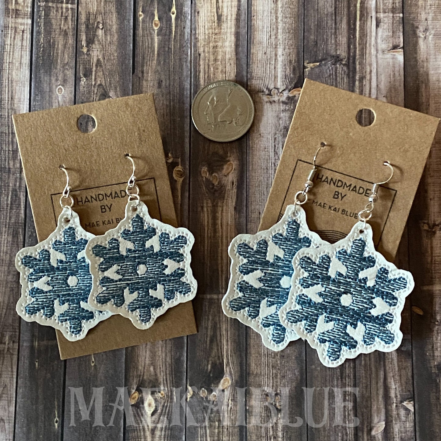 Snowflake Sketch Earrings - 2 sizes - 4x4 and 5x7 Grouped- Digital Embroidery Design