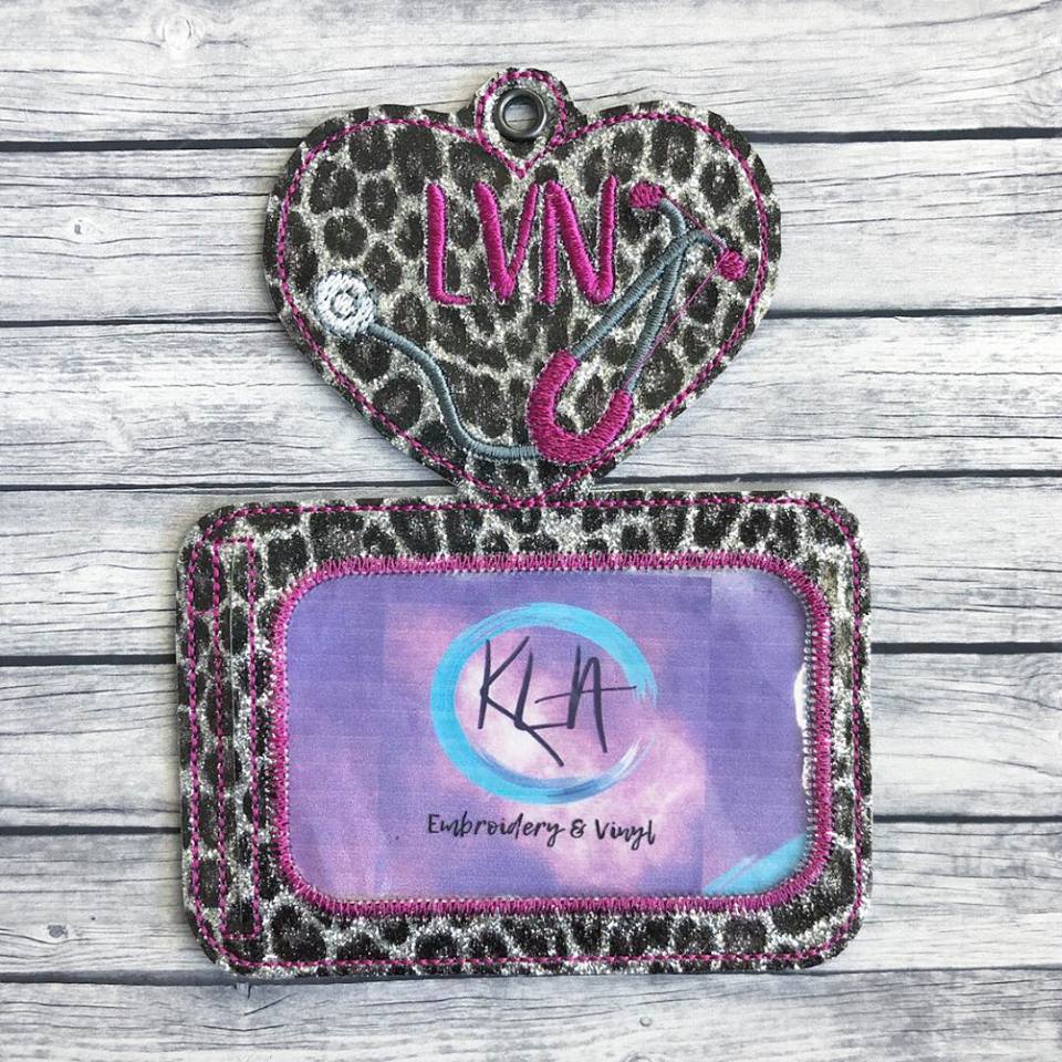 LVN Horizontal ID Holder - Digital Embroidery Design