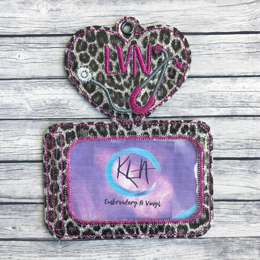 LVN Horizontal ID Holder - Digital Embroidery Design