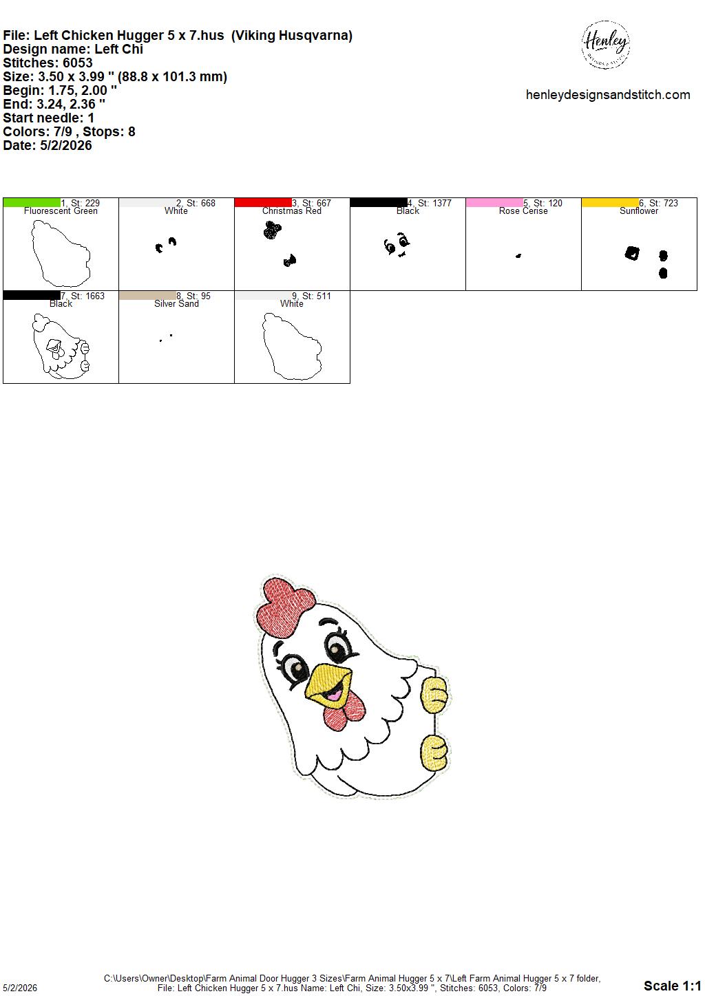 Farm Animals Door Hugger - 3 Sizes - 5 x 7, 6 x 10 and 8 x 12 DIGITAL Embroidery Design