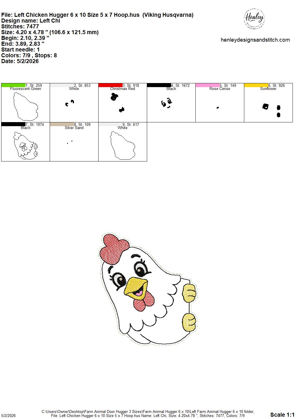 Farm Animals Door Hugger - 3 Sizes - 5 x 7, 6 x 10 and 8 x 12 DIGITAL Embroidery Design