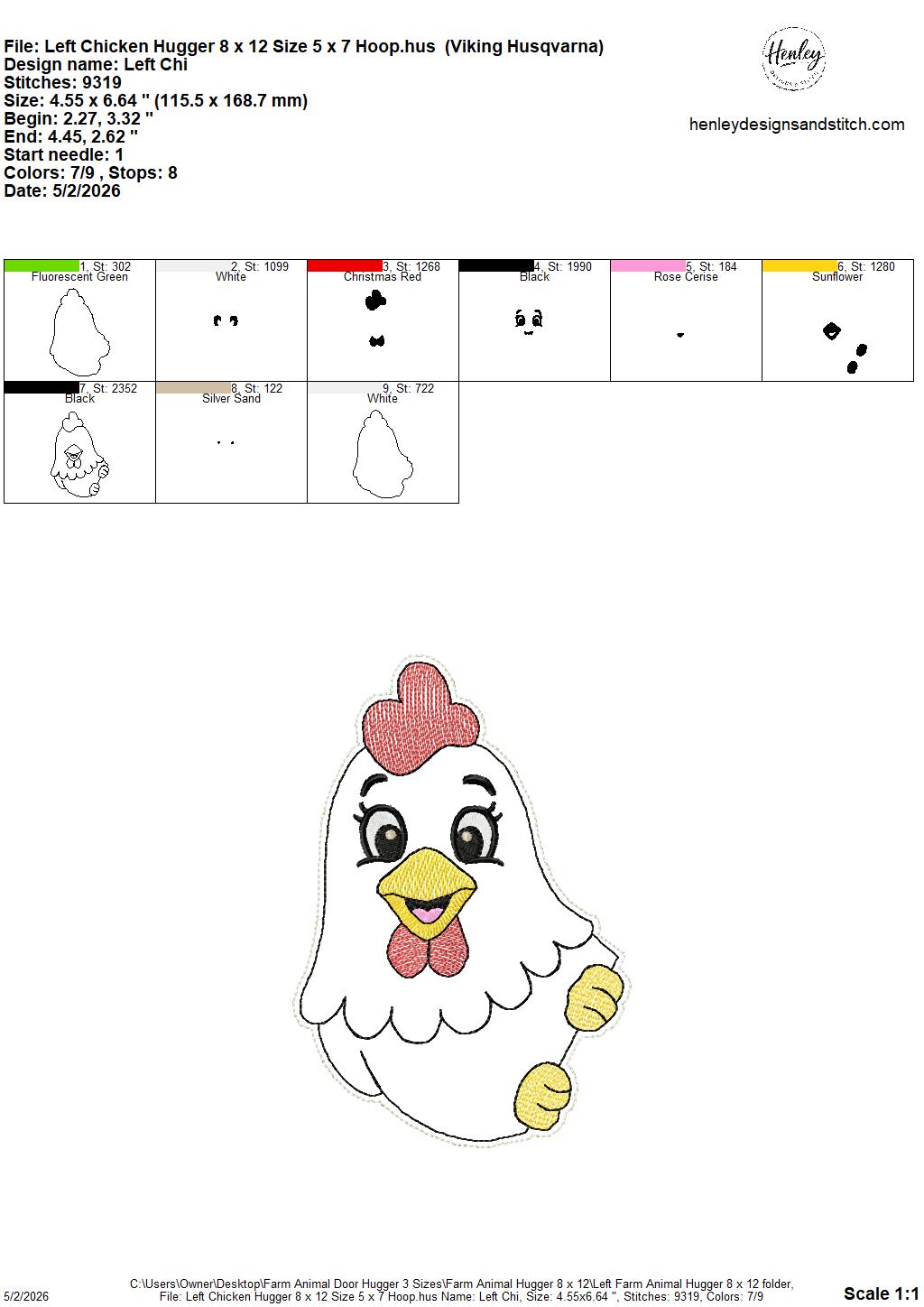 Farm Animals Door Hugger - 3 Sizes - 5 x 7, 6 x 10 and 8 x 12 DIGITAL Embroidery Design