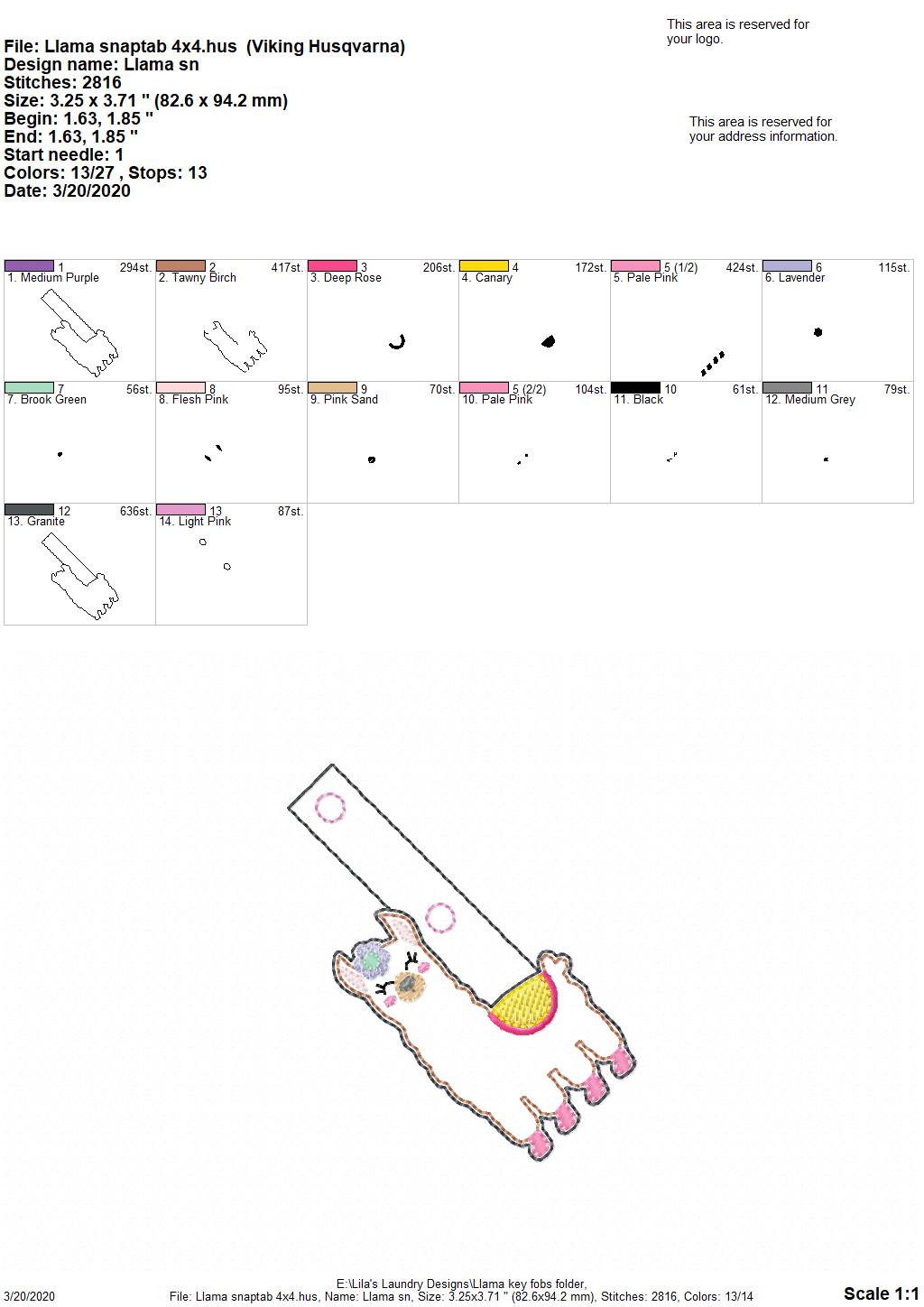 Llama Fobs -  DIGITAL Embroidery DESIGN