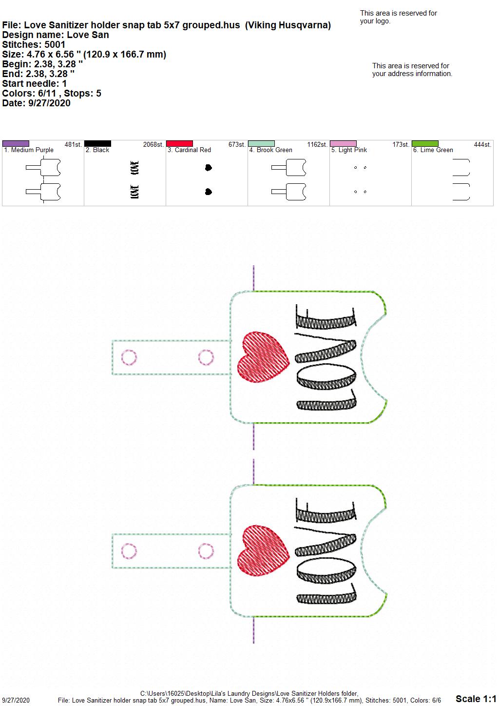 Love Sanitizer Holders - DIGITAL Embroidery DESIGN