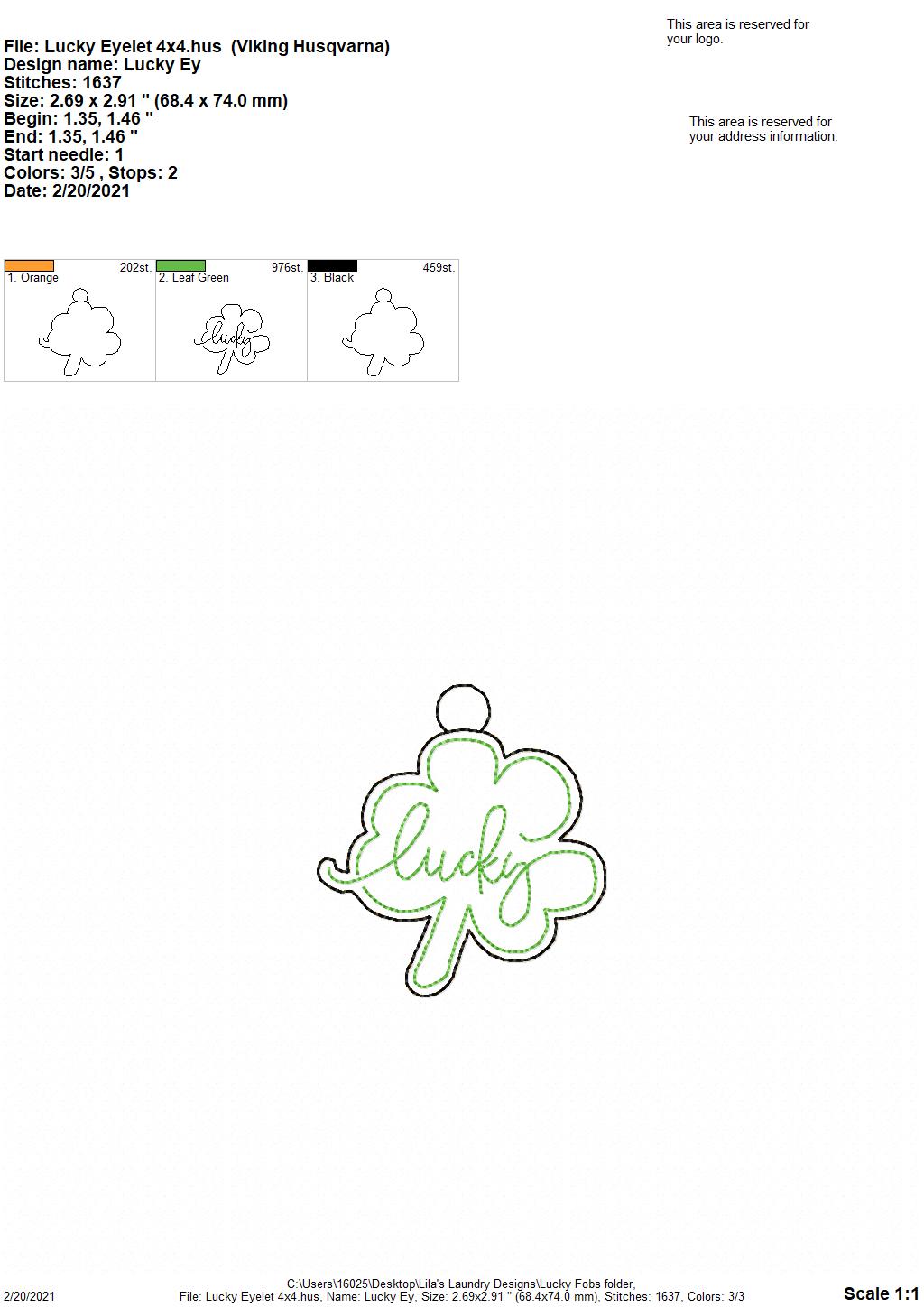 Lucky Fobs - DIGITAL Embroidery DESIGN