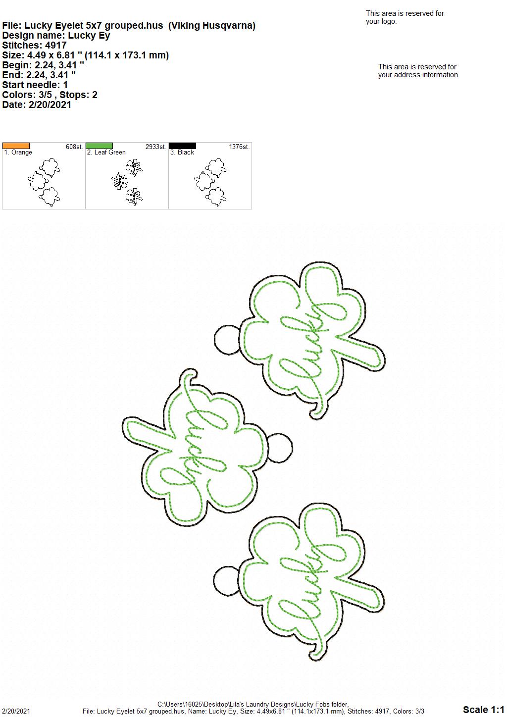 Lucky Fobs - DIGITAL Embroidery DESIGN