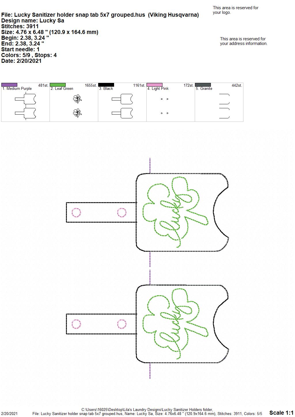 Lucky Sanitizer Holders - DIGITAL Embroidery DESIGN
