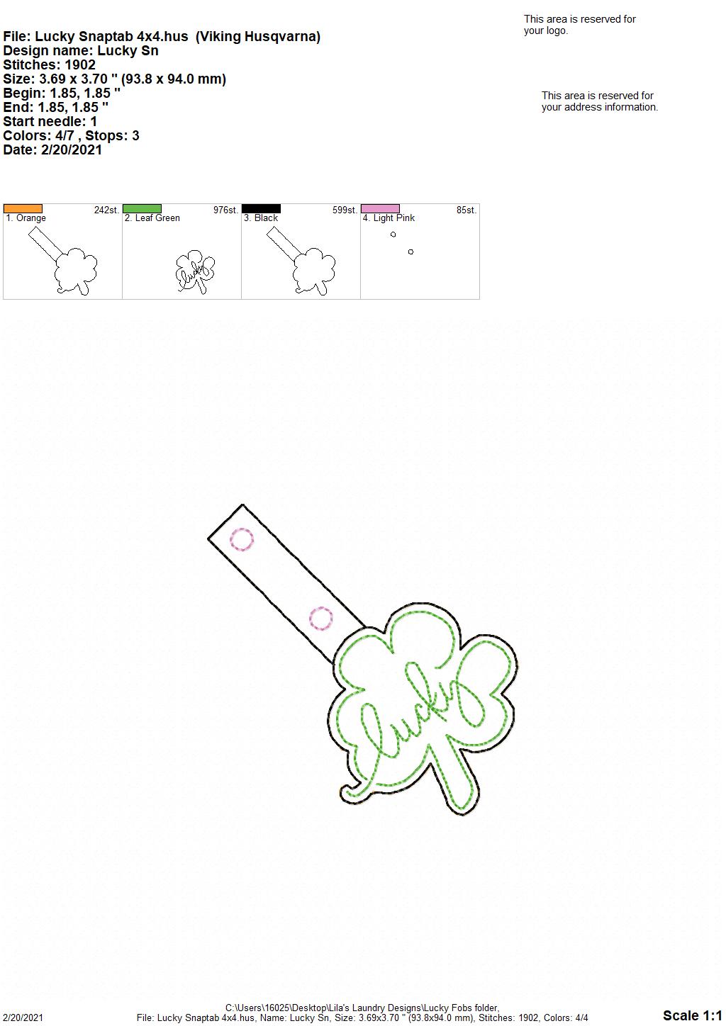 Lucky Fobs - DIGITAL Embroidery DESIGN