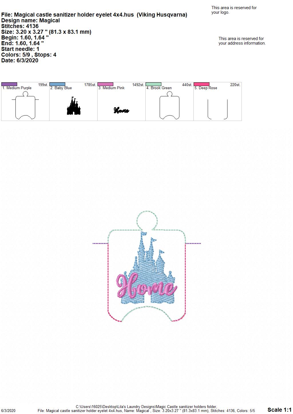 Magic Castle Sanitizer Holders - DIGITAL Embroidery DESIGN
