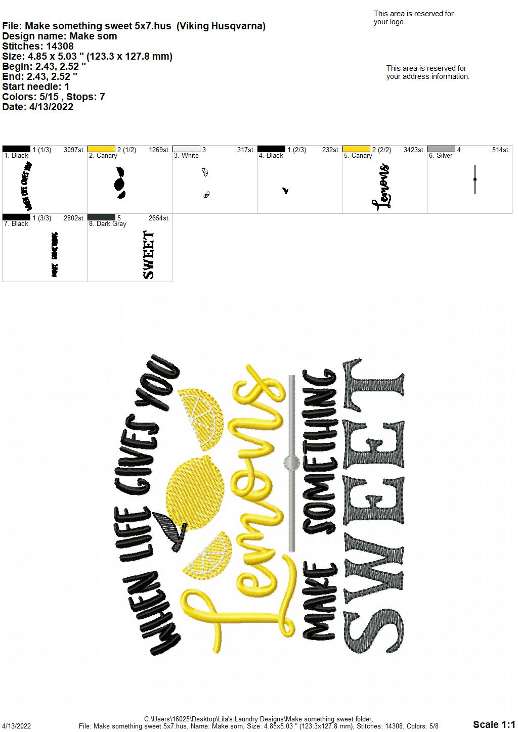 Make Something Sweet - 3 sizes- Digital Embroidery Design