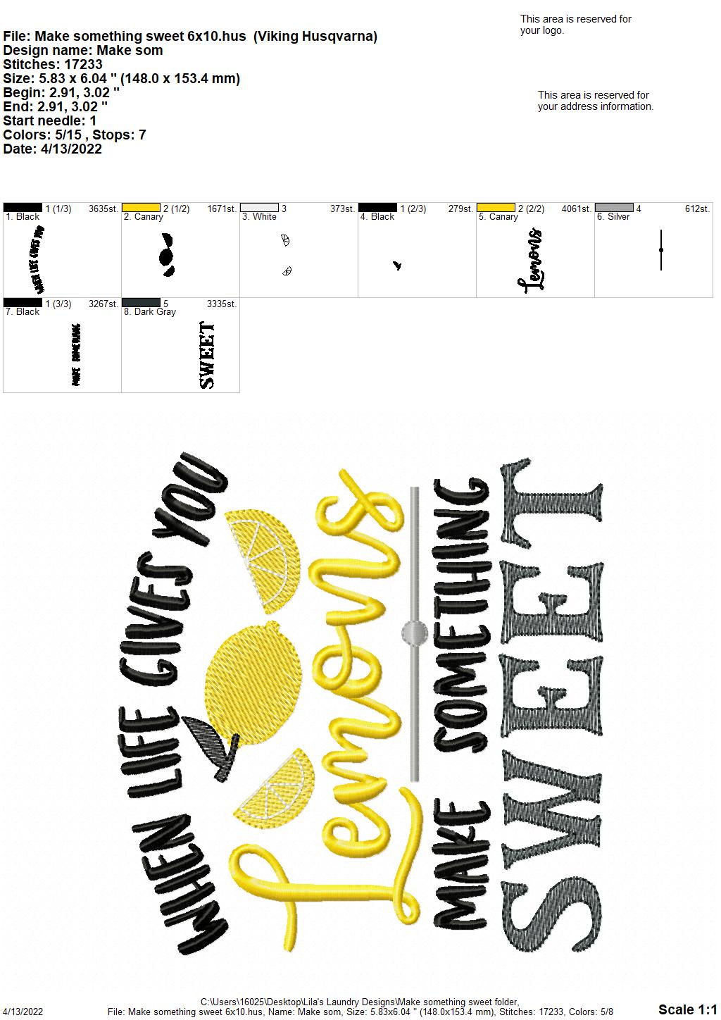 Make Something Sweet - 3 sizes- Digital Embroidery Design