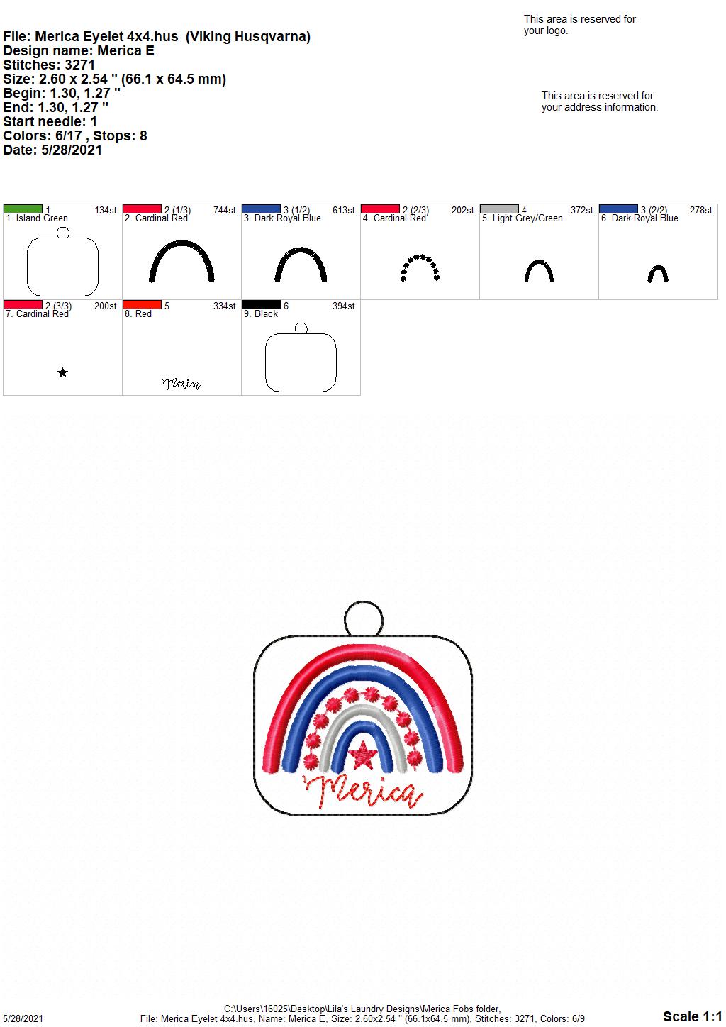 Merica Fobs - DIGITAL Embroidery DESIGN