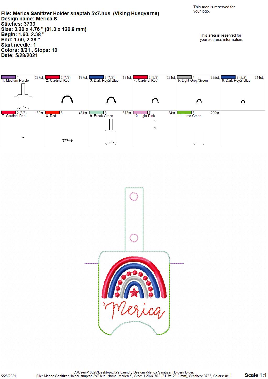 Merica Sanitizer Holders 5x7- DIGITAL Embroidery DESIGN