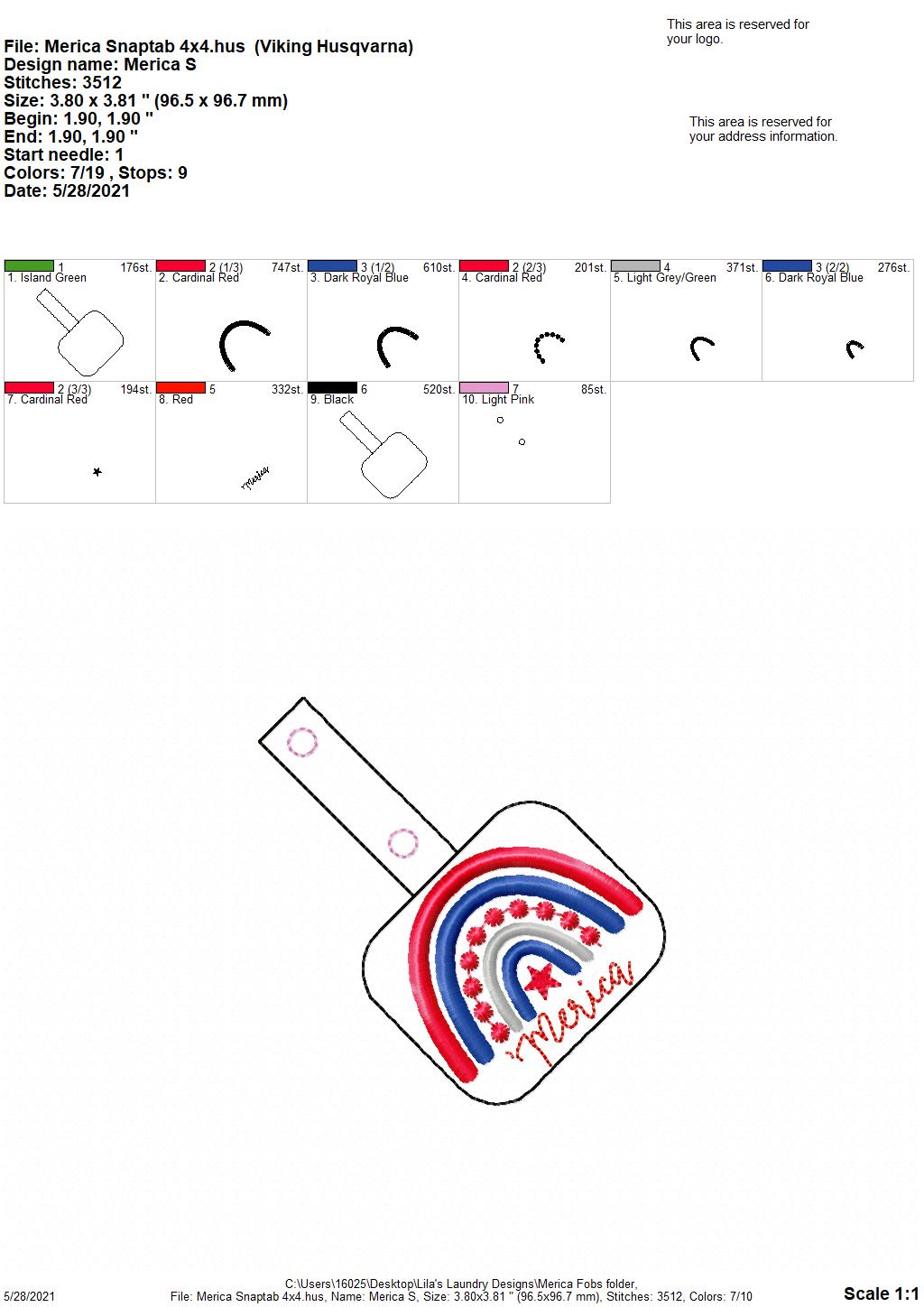 Merica Fobs - DIGITAL Embroidery DESIGN