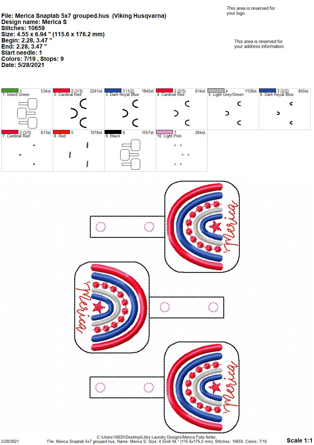 Merica Fobs - DIGITAL Embroidery DESIGN