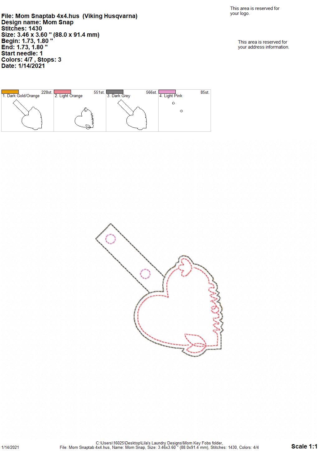 Mom Fobs - DIGITAL Embroidery DESIGN