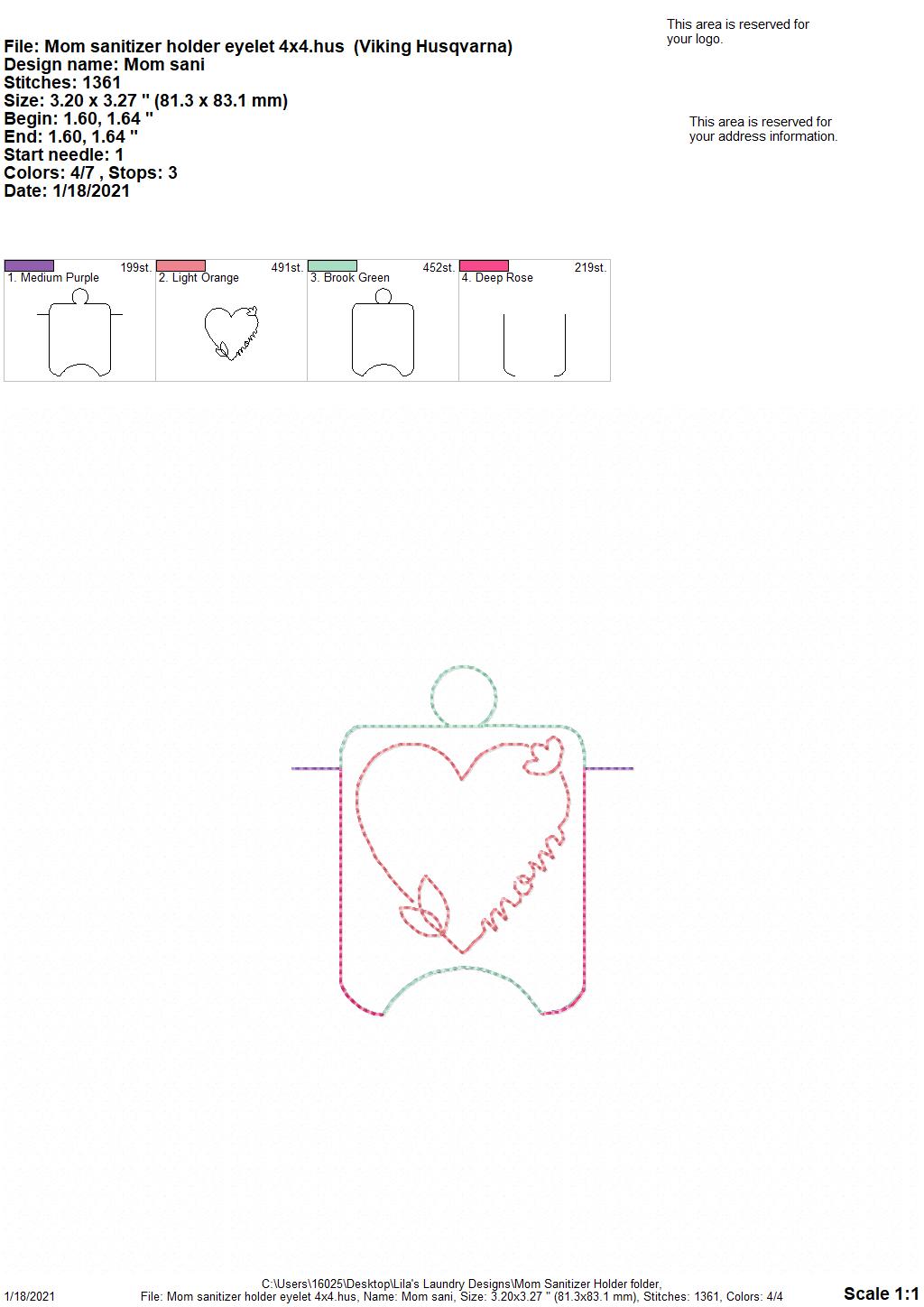 Mom Sanitizer Holders - DIGITAL Embroidery DESIGN