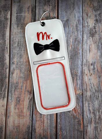Mr. ID holder - 5 x 7 - Embroidery Design - DIGITAL Embroidery design