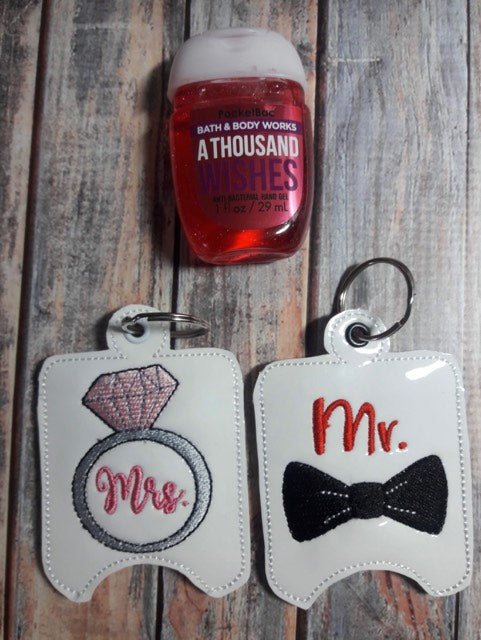 Mr. and Mrs. Sanitizer Holder Set - Embroidery Design - DIGITAL Embroidery DESIGN